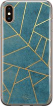 iPhone XS Max hoesje - Abstract blauw - Soft Case Telefoonhoesje - Print - Blauw