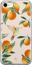Hoesje geschikt voor iPhone 8 - Tropical fruit - Soft Case - TPU - Natuur - Oranje - ELLECHIQ