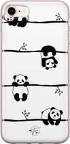 iPhone 8/7 hoesje - Panda - Soft Case Telefoonhoesje - Print - Zwart