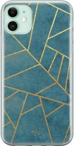 iPhone 11 hoesje - Abstract blauw - Soft Case Telefoonhoesje - Print - Blauw