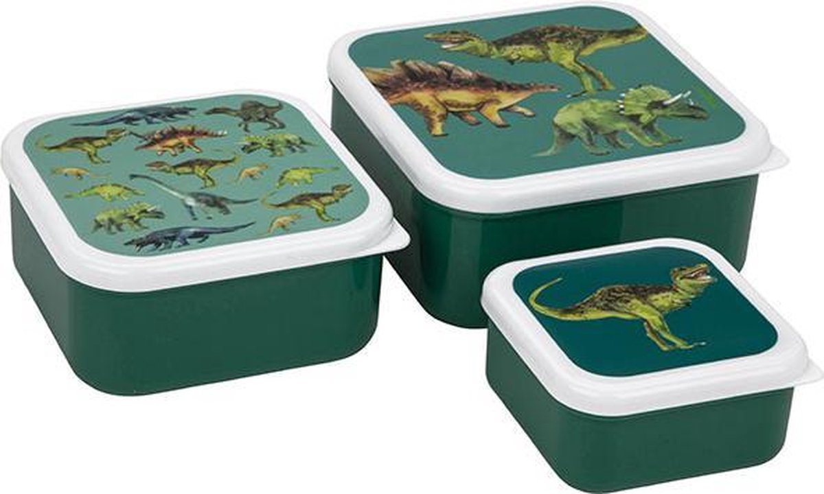 Nature Planet - Lunchbox - Snackdoosjes dinosaurussen ( 3 stuks)