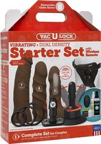 Vibrating Dual Density Starter Set - Chocolate - Kits - Strap On Vibrators