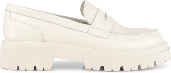 PS Poelman ROCKLAND Mesdames cuir Chunky Mocassins Mocassins Chaussures à enfiler - Crème Wit - Taille 37