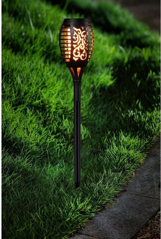 6x Tuinlamp solar fakkel / toorts met vlam effect 48,5 cm - sfeervolle  tuinverlichting... | bol.com
