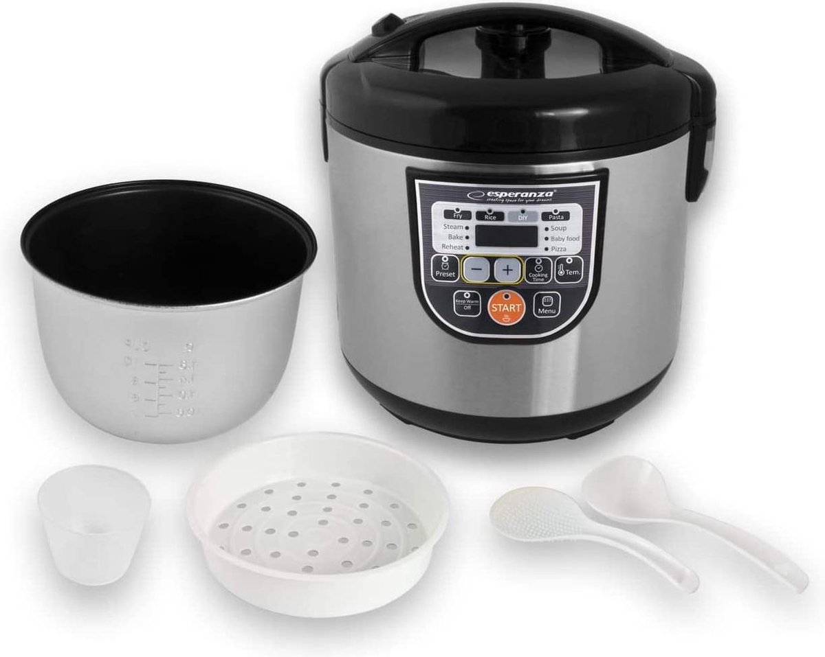 Esparanza 860W Multicooker met Timer RVS - afbeelding 2