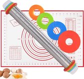 Deegroller | Siliconenmat | Verstelbaar | Roestvrij Staal | 44 cm