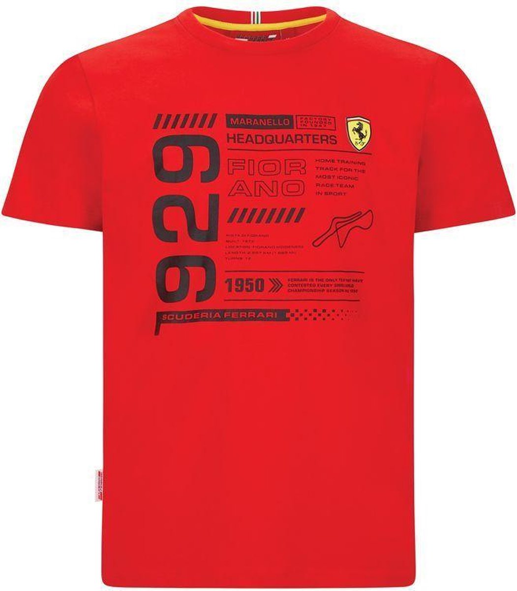 Scuderia Ferrari InfoGraphic T-shirt Red-6 XL - T-shirt / Polo