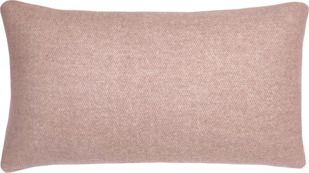 Misty pink double faced recycled wool rectangle cushion