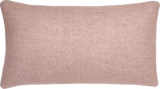 Misty pink double faced recycled wool rectangle cushion