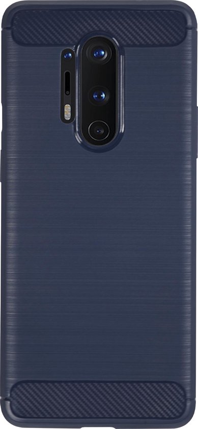 BMAX Carbon soft case hoesje voor OnePlus 8 Pro / Soft cover / Telefoonhoesje / Beschermhoesje / Telefoonbescherming - Blauw