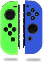 Siliconen Joy-Con Controller Hoesjes | Beschermhoes Skin | Geschikt voor Nintendo Switch & Lite | Softcover Case | Grip | Blauw/Groen