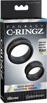 Max-Width Silicone Rings - Black - Cock Rings