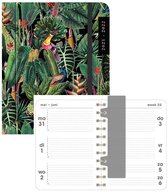 Hobbit schoolagenda 2021-2022 - ORGANIZER A6 D2 - elastieken band - verborgen ringband - 7 dagen over 2 pagina's - zachte kaft - 144 pagina's - groene bladeren - klein A6 formaat