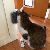 Appareil de massage pour chat avec Herbe à chat à chat - Peigne d'épilation - Coupe de perte de Cheveux de chien - Brosse auto-toiletteuse pour chat - Grijs