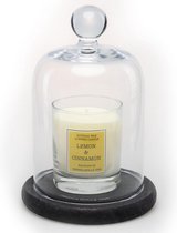 Cereria Mollà 1899 Glazen Stolp met Geurkaars 230g Lemon & Cinnamon Windlicht Decoratie Cadeau Geschenk