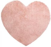 Hart roze zacht vloerkleed mat voor kinderkamer 74 x 80 cm