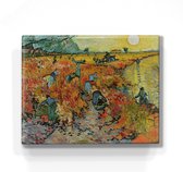 Rode wijngaard - Vincent van Gogh - 24x 19,5 cm - Niet van echt te onderscheiden schilderijtje op hout - Mooier dan een print op canvas - Laqueprint.