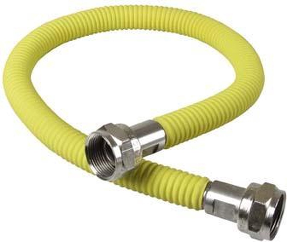 Gasslang RVS - 60cm - RVS buigzame gas slang geel - voor inbouw apparatuur