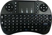 Mini clavier sans fil haut de gamme | Clavier pour par exemple PC / Smart Phone / Console / Smart TV | Clavier sans fil | Souris + pavé tactile | Sans fil | Noir