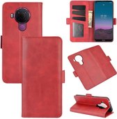 Nokia 5.4 hoesje - MobyDefend Luxe Wallet Book Case (Sluiting Zijkant) - Rood - GSM Hoesje - Telefoonhoesje Geschikt Voor: Nokia 5.4