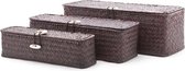 Kast Organizers - Lade Organizer - Opbergbox - Rieten Opbergmand - Multifunctioneel - Bruin - 3 stuks