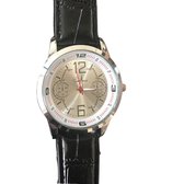 Horloge Genevo- zwart- croco bandje-Charme Bijoux