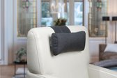 Finlandic hoofdkussen F02 wasbaar bruin voor relax fauteuil- luxe nekkussen met contragewicht voor sta op stoel- comfortabele stoffen hoofdsteun- in hoogte verstelbaar - voor binne