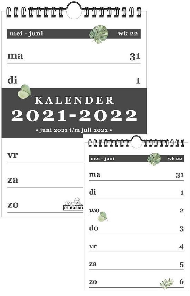 volgorde moeilijk Ga terug Hobbit - Kalender spiraal A5 Schooljaar 2021-2022 D2 | bol.com