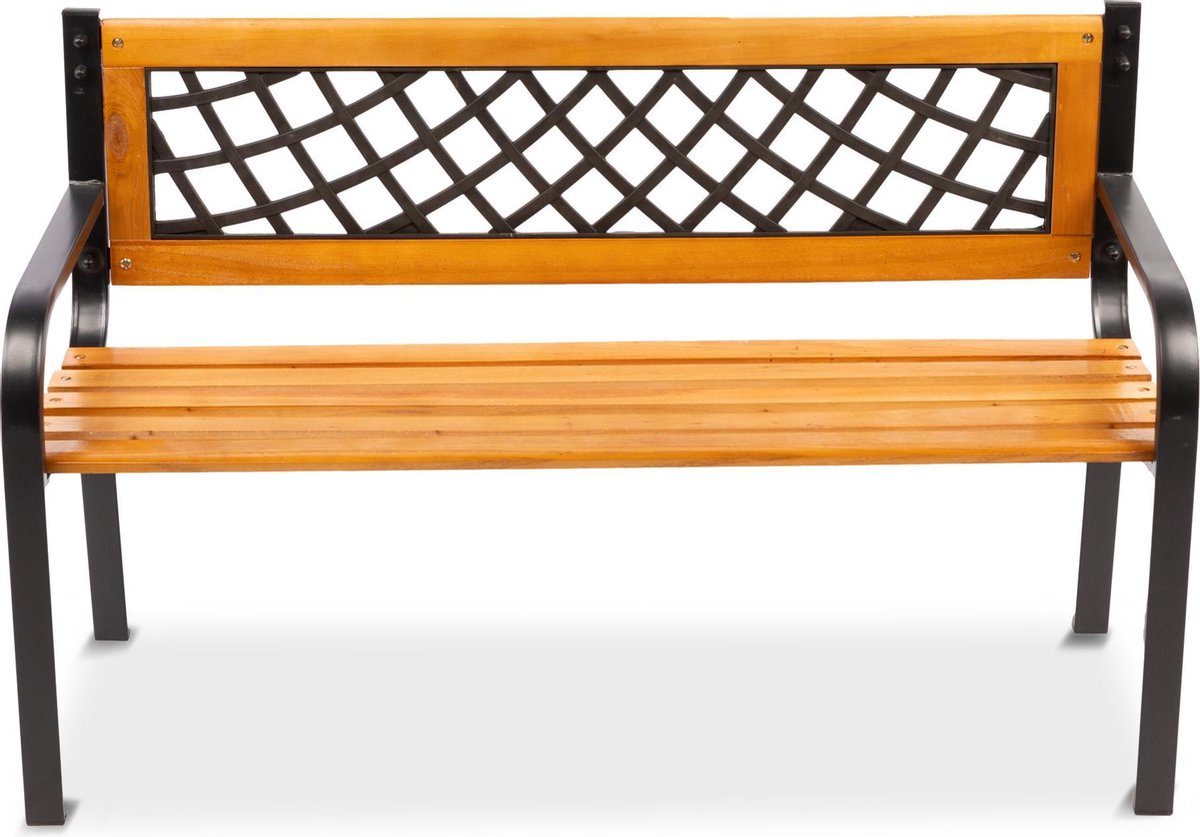 MaxxGarden Luxe tuinbank - hout en staal - 118x50x75 cm