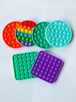 Fidget Toy Speelgoed Set - Pop It! Pakket - 6 verschillende soorten - vierkant rond rainbow