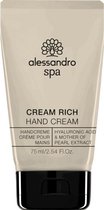 Alessandro Spa Cream Rich Handcrème - Vochtregulerende anti-aging handcrème - Voor Droge Handen - 75 ml