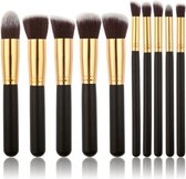 Make-up Kwasten 10-delige set - Zwart goud - Professionele kwasten