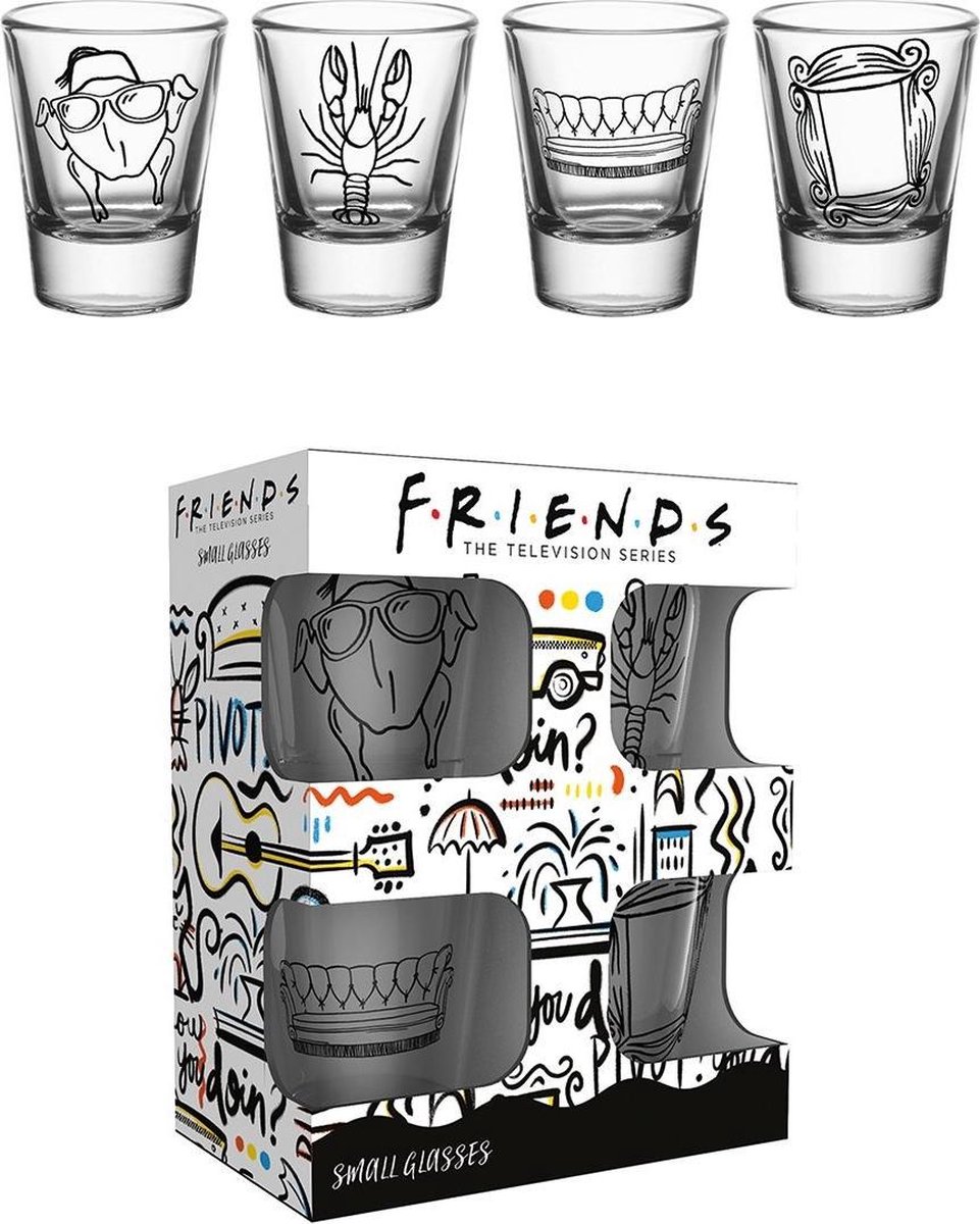 Friends Engraved Pint Glass Set of 4: Friends Drinking Glasses, Smelly Cat,  Unagi, Pivot, Mmm Soup. Engraved Friends TV Show Glassware Gift 