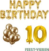 10 jaar Verjaardag Versiering Ballon Pakket Goud