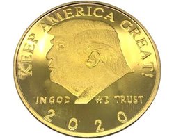 Donald Trump Munt - Keep America Great – 2020 – Donald J. Trump - Herdenkingsmunt - Support The President - Can't Stump the Trump - Souvenir - Collectible - Goudkleurig - Met hoesje