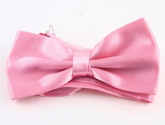 Lichtroze vlinderdas - satijn - verstelbare vlinderstrik - Pink Bow Tie