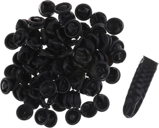 25 x Latex Vingerbeschermer Zwart - Vinger Condoom