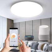 Design LED plafondlamp werkend met Alexa, Google Home en WiFi -  Kleurveranderende badkamerlamp - bediening via app - compatibel met Alexa en Google Home - plafondlamp voor badkamer, woonkame