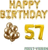 57 jaar Verjaardag Versiering Ballon Pakket Goud