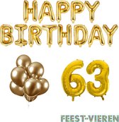 63 jaar Verjaardag Versiering Ballon Pakket Goud