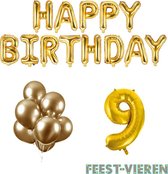 9 jaar Verjaardag Versiering Ballon Pakket Goud