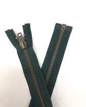 YKK rits,Deelbaar Donkergroen metaal( brons) 85 cm (maat 8) metaal