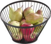 Kitchen & Deco Fruitschaal Schuin - Metaal - Zwart - Ø30 x (H)25cm
