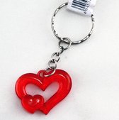 Hart Sleutelhanger | rood | liefde | 1 mini hartjes sleutelhanger