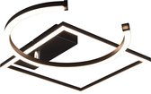LED Plafondlamp - Plafondverlichting - Trion Pivacci - 23W - Warm Wit 3000K - Rond - Mat Zwart - Aluminium