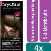 Syoss Color - 5-1 Lichtbruin - Haarverf - 4 stuks - Voordeelverpakking