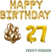 27 jaar Verjaardag Versiering Ballon Pakket Goud