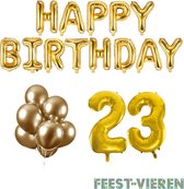 23 jaar Verjaardag Versiering Ballon Pakket Goud