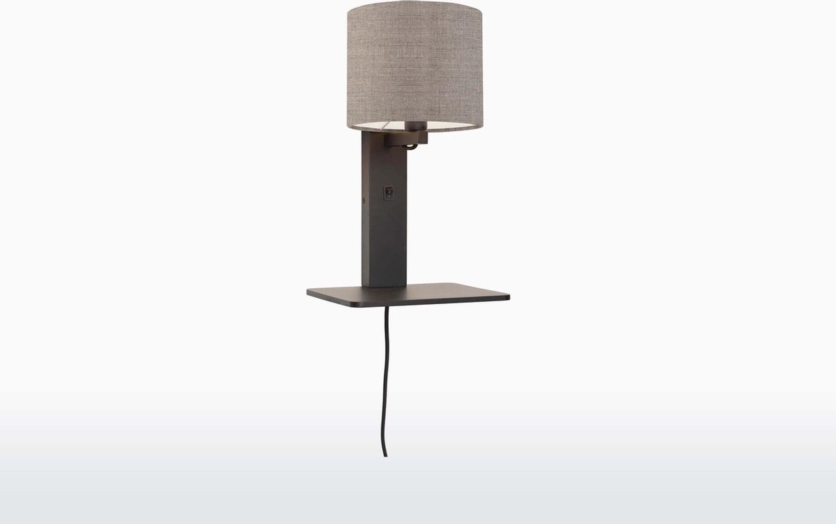 GOOD&MOJO Wandlamp Andes - Bamboe Zwart/Taupe - 19x24x36cm - Binnen Scandinavisch,Bohemian