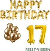 17 jaar Verjaardag Versiering Ballon Pakket Goud